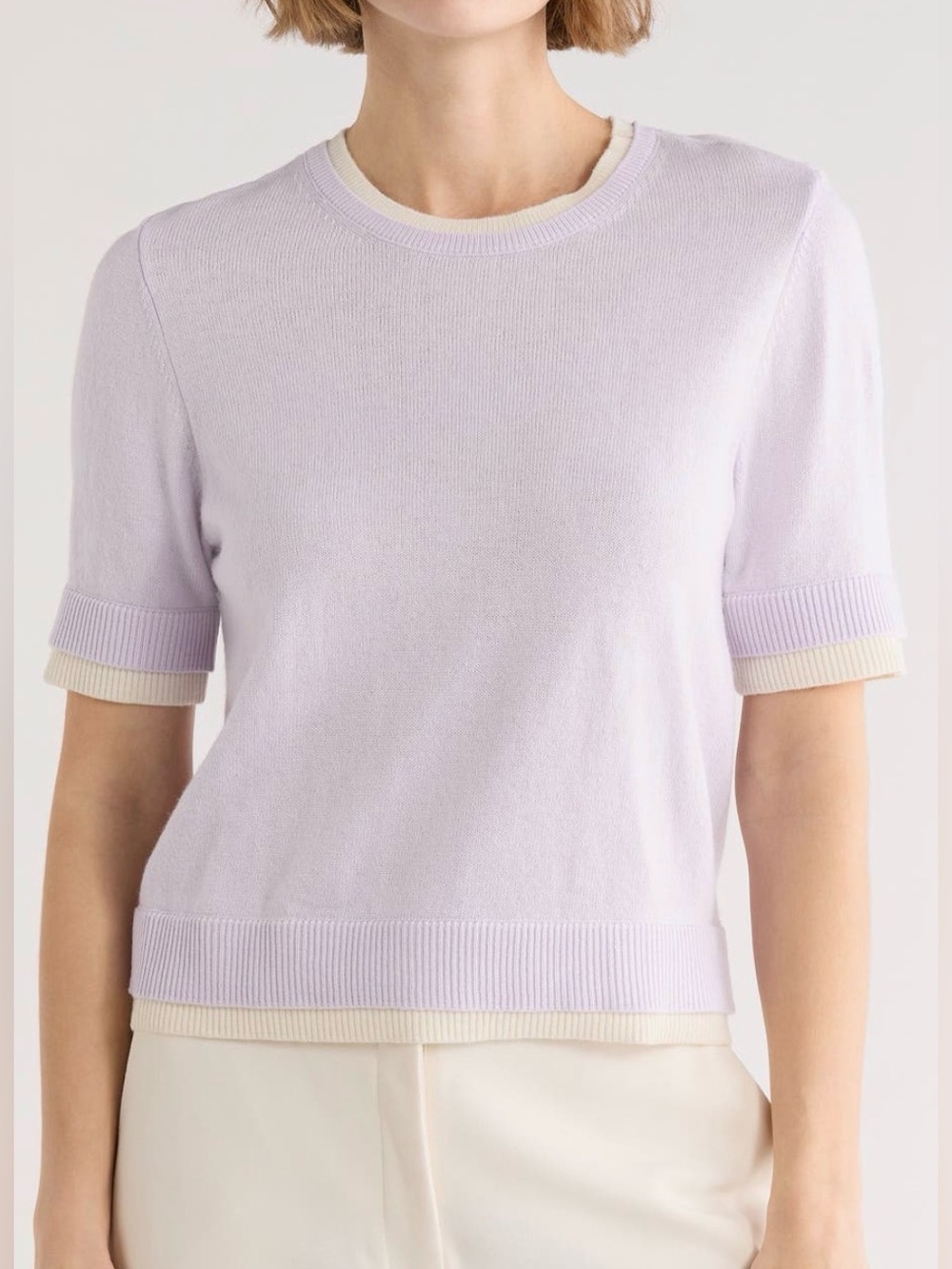 French Connection Layered Short sleeve Seeater. Ladies Large